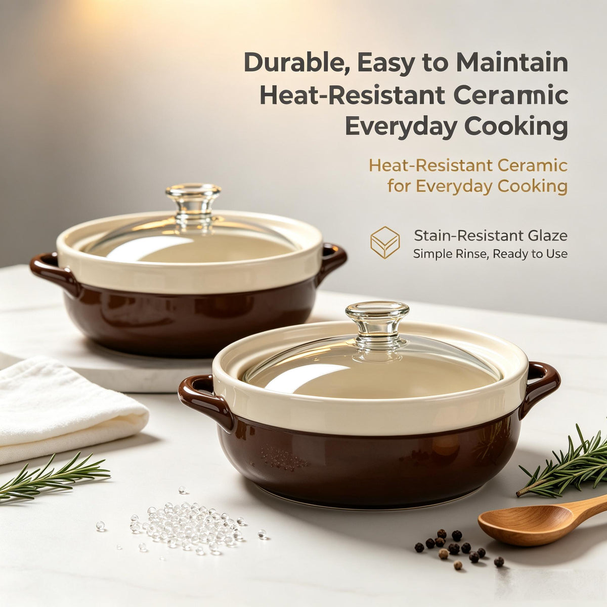 🍲FreshSeale Healthy Multi-Purpose Ceramic Casserole Pot